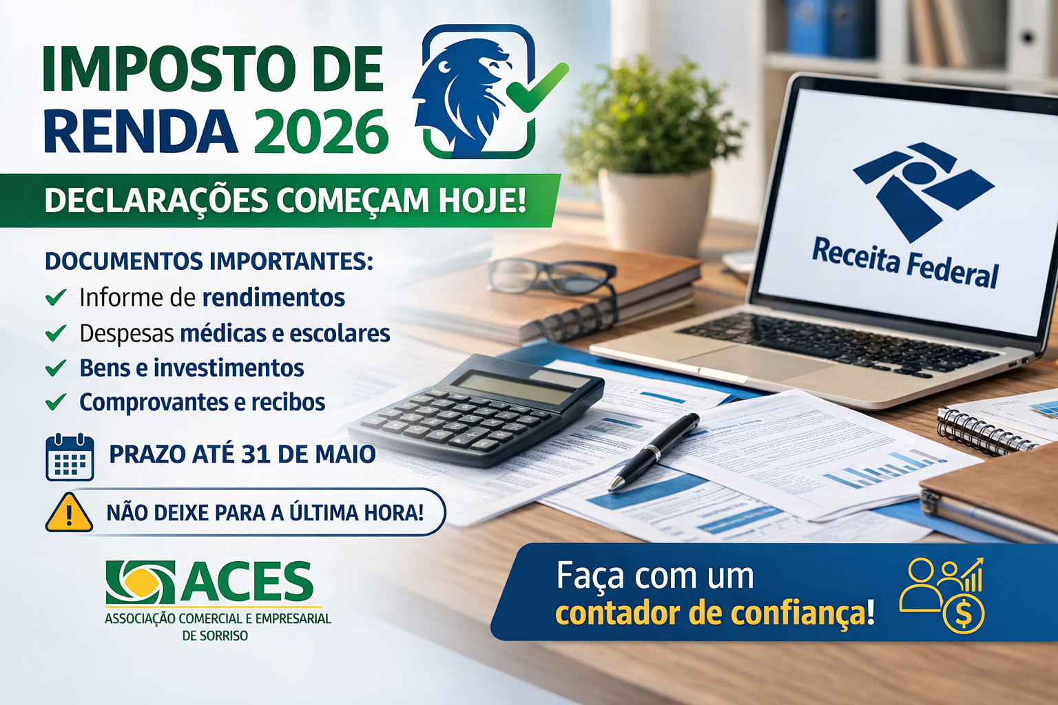 Imposto de Renda 2026: prazo para declaração começa em 23 de março e exige atenção dos contribuintes